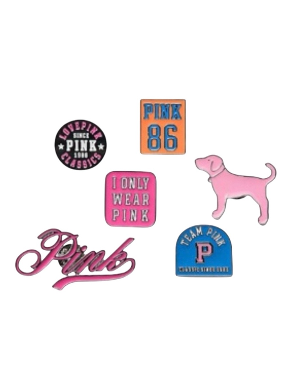 ๐๐ซถ PINK Victoriaโs Secret Gossip 86 Collection Enamel 6 Pin Set NWT - Picture 10 of 11